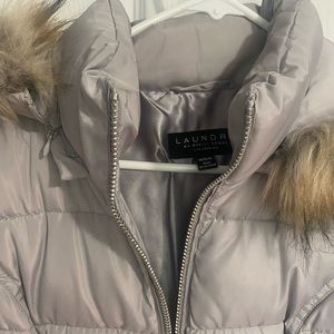 Comfy winter/hike silver fur jacket coat